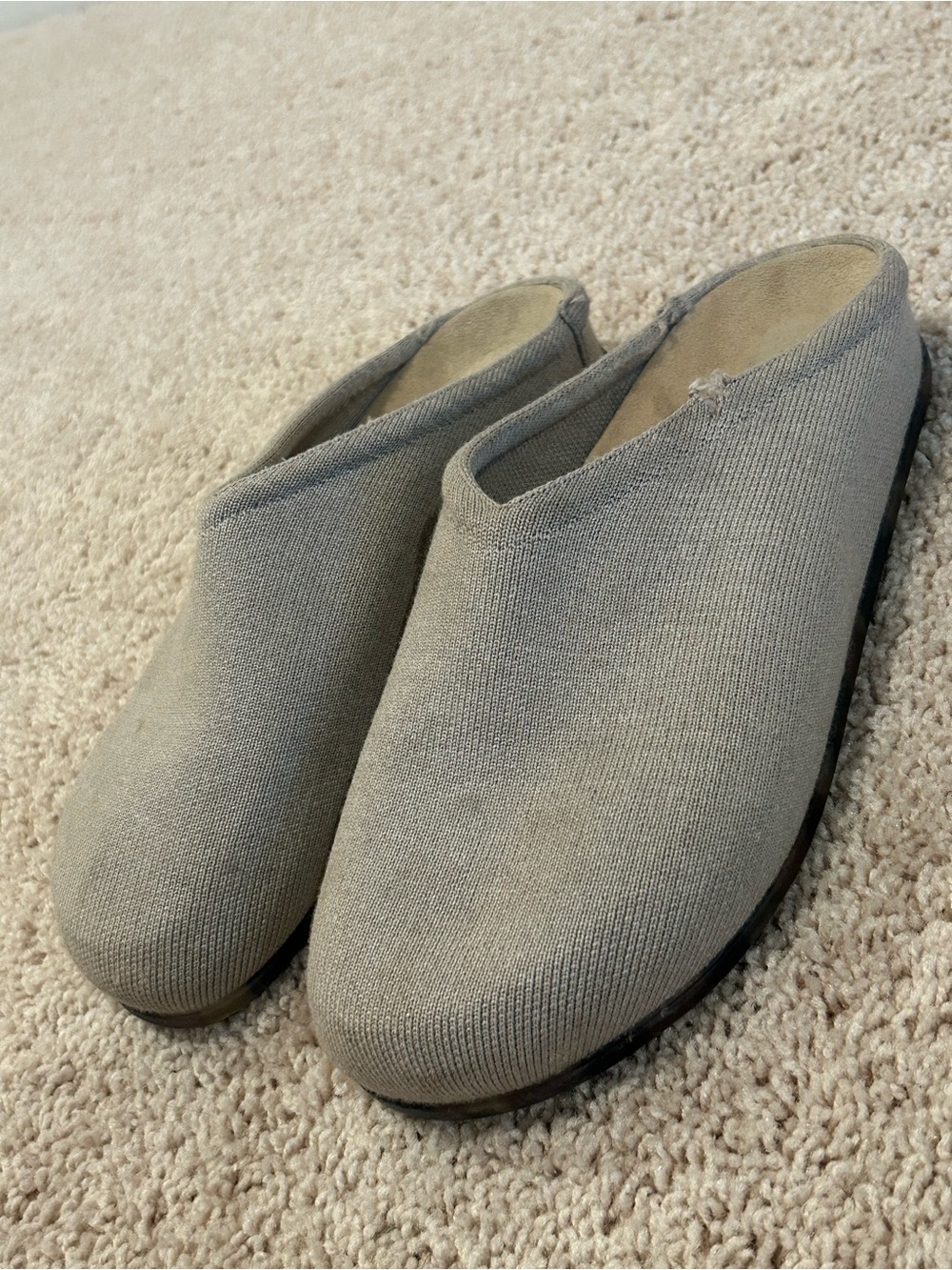 Rothy's The Casual Clog in the Dove Gray Ribbed Knit, Women’s Size 10